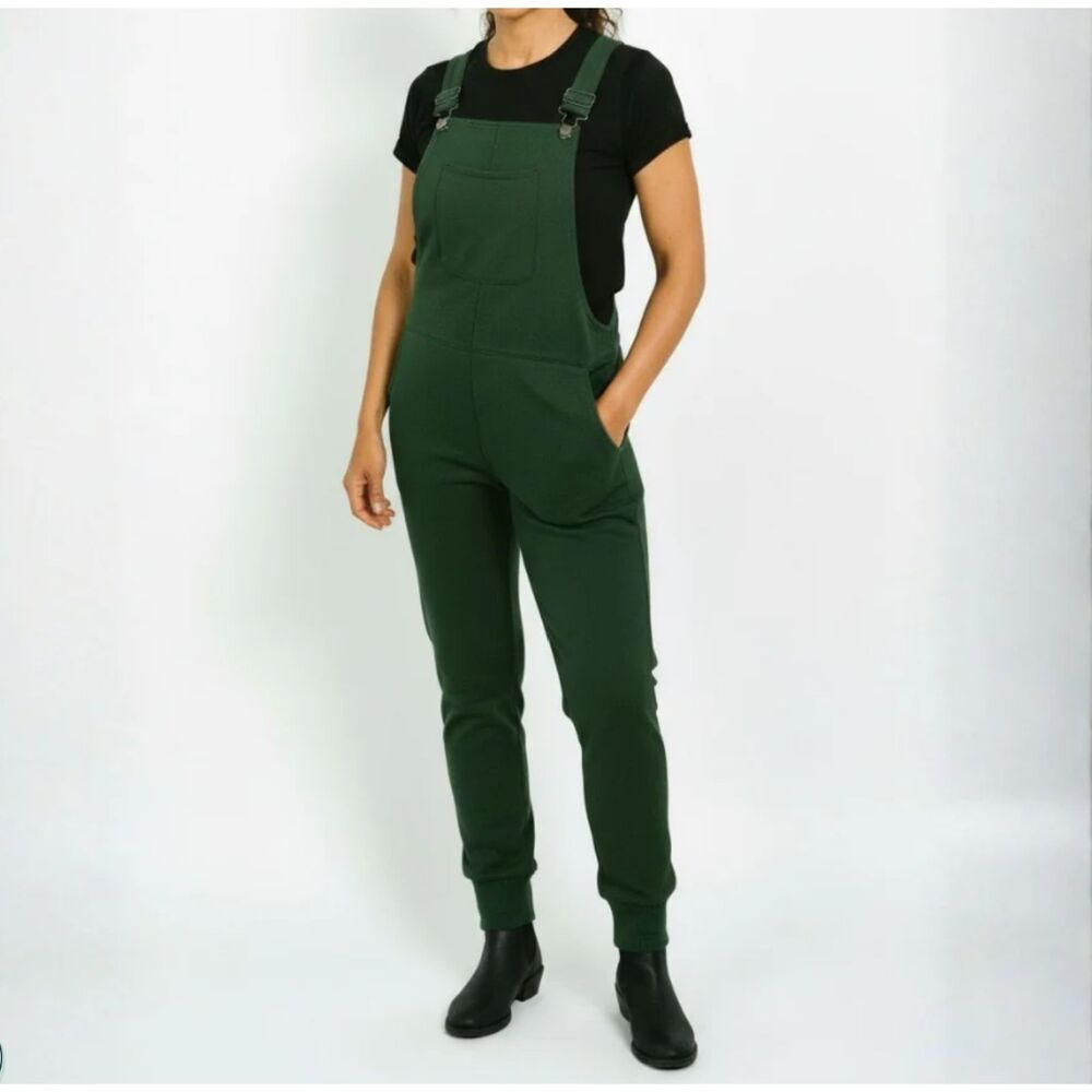 Swoveralls Sweatpant Overall Forest Green Onesie Cotton Lounge Sz XXS